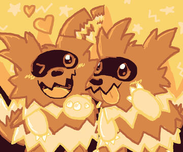 Two Zigzagoon having fun